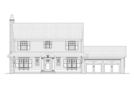 Exterior - Front Elevation 3 for Colonial House Plan #901-27 - 3 bed, 2.5 bath