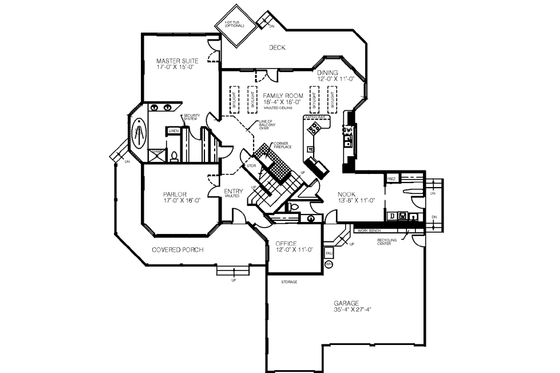 Floor Plan - Main Floor for Traditional House Plan #60-176 - 4 bed, 2.5 bath