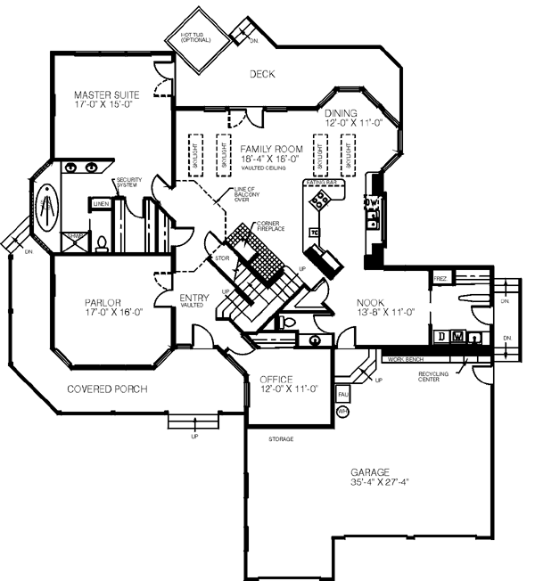 Dream House Plan - Traditional Floor Plan - Main Floor Plan #60-176