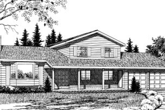 Exterior - Front Elevation for Traditional House Plan #47-630 - 3 bed, 2.5 bath