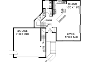 Floor Plan - Main Floor for Bungalow House Plan #60-320 - 3 bed, 2.5 bath
