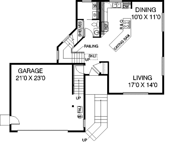 Home Plan - Bungalow Floor Plan - Main Floor Plan #60-320