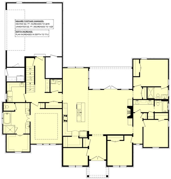Farmhouse Style House Plan - 4 Beds 3.5 Baths 2626 Sq/Ft Plan #430-265 ...