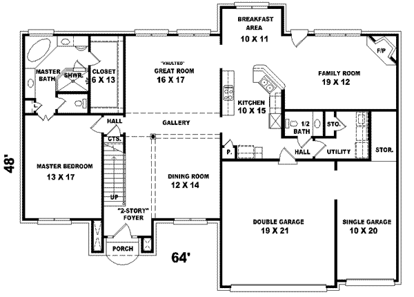 Traditional Floor Plan - Main Floor Plan #81-541