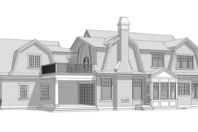 House Design - Exterior - Rear Elevation 1 for Colonial House Plan #1114-18 - 3 bed, 3.5 bath