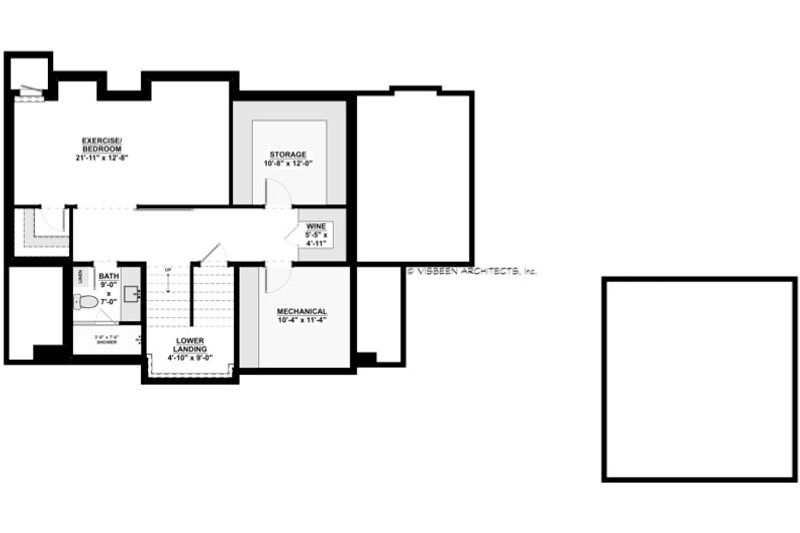 Home Plan - Floor Plan - Lower Floor for Contemporary House Plan #928-386 - 2 bed, 2.5 bath