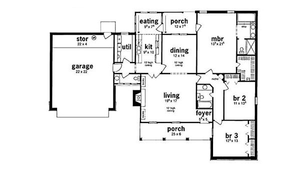 Home Plan - Traditional Floor Plan - Main Floor Plan #36-158
