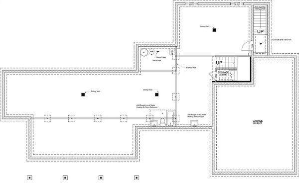 House Blueprint - Floor Plan - Lower Floor for Ranch House Plan #1116-42 - 3 bed, 2.5 bath