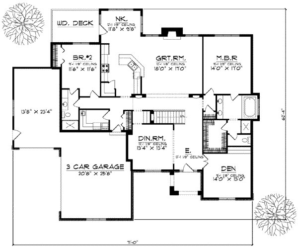 Home Plan - European Floor Plan - Main Floor Plan #70-589