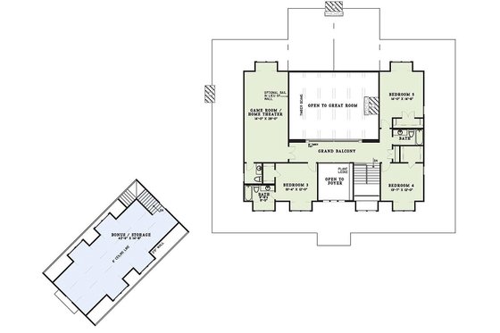 Floor Plan - Upper Floor for Country House Plan #17-2398 - 6 bed, 5.5 bath