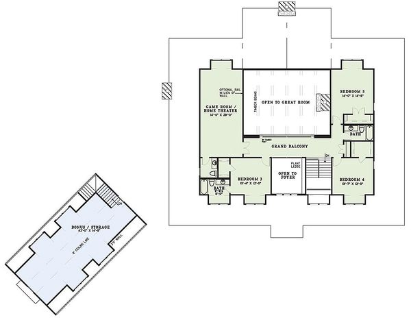 Country Floor Plan - Upper Floor Plan #17-2398