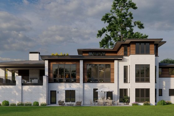 Exterior - Rear Elevation for Modern House Plan #923-432 - 4 bed, 5.5 bath