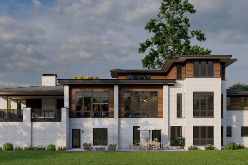 House Plan Design - Exterior - Rear Elevation for Modern House Plan #923-432 - 4 bed, 5.5 bath