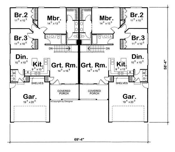 Dream House Plan - Traditional Floor Plan - Main Floor Plan #20-404