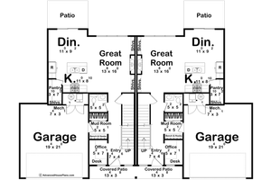 Floor Plan - Main Floor for Farmhouse House Plan #455-750 - 3 bed, 2.5 bath