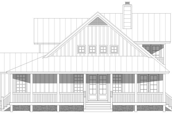 Exterior - Other Elevation 1 for Farmhouse House Plan #932-563 - 3 bed, 2.5 bath