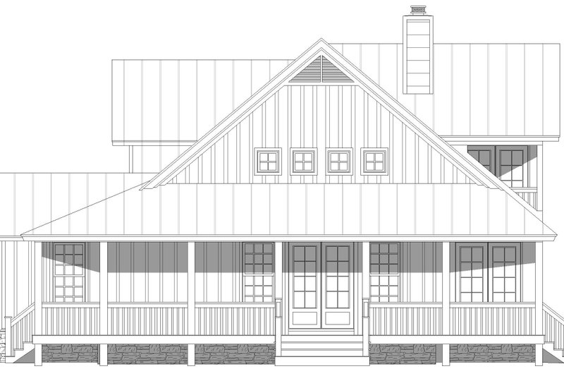 House Plan Design - Exterior - Other Elevation 1 for Farmhouse House Plan #932-563 - 3 bed, 2.5 bath
