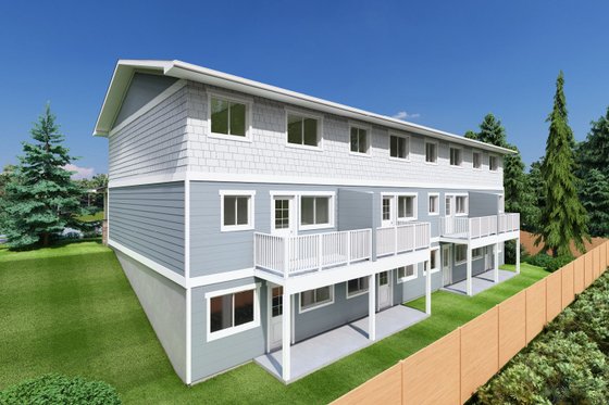 Exterior - Rear Elevation for Craftsman House Plan #126-280 - 2 bed, 1.5 bath