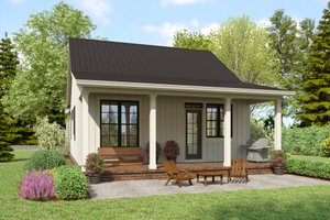 Exterior - Rear Elevation for Cottage House Plan #48-1122 - 2 bed, 2 bath