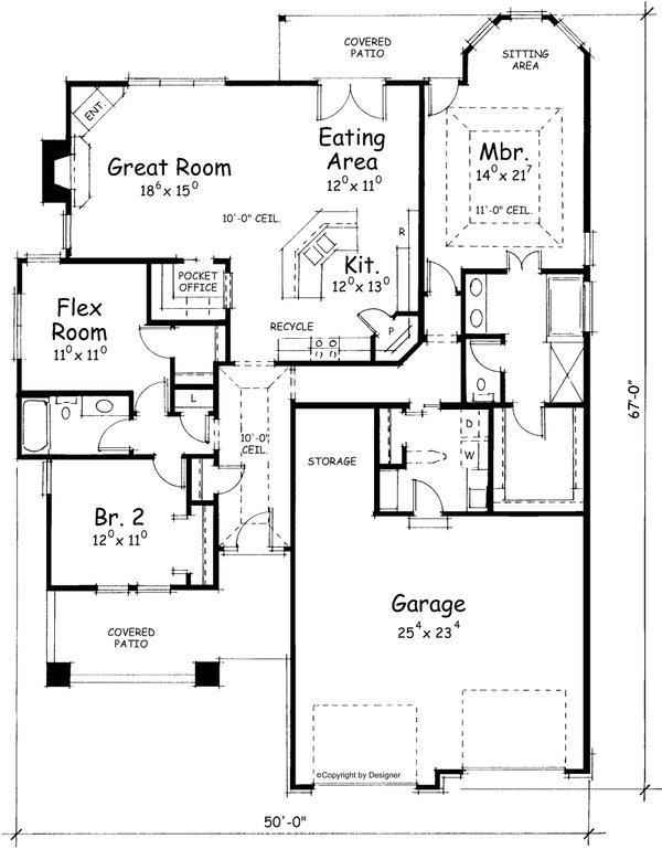 House Plan Design - Bungalow Floor Plan - Main Floor Plan #20-1610