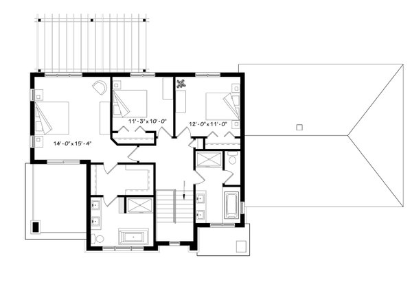 Modern Floor Plan - Upper Floor Plan #23-2309