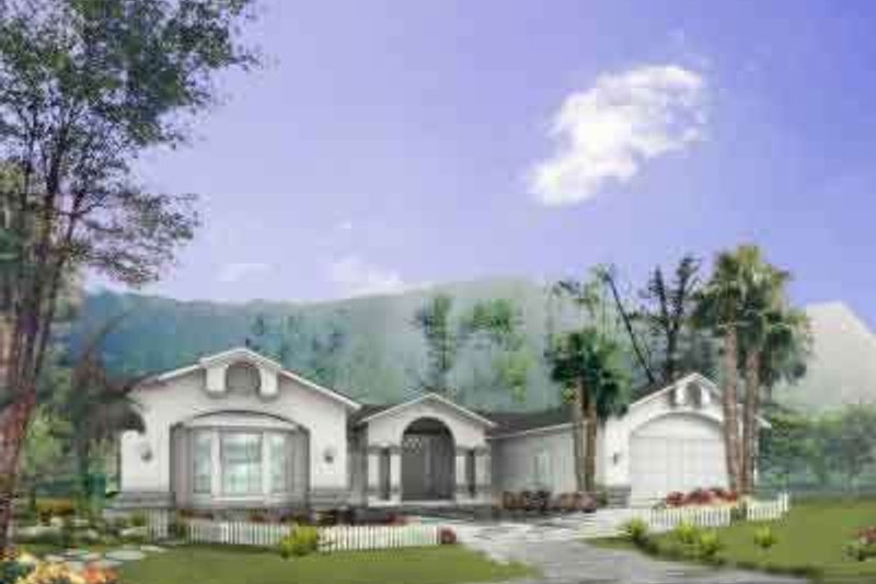 Home Plan - Adobe / Southwestern Exterior - Front Elevation Plan #1-895