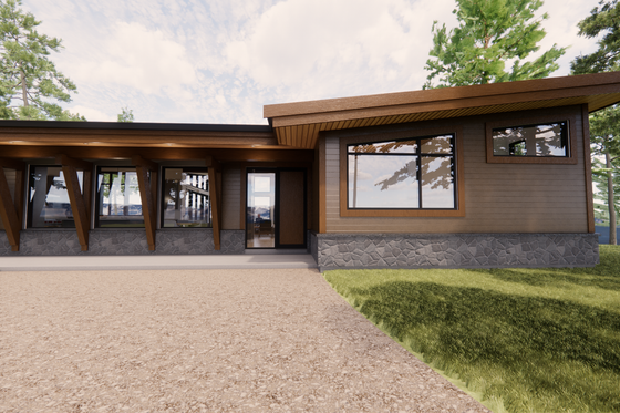 Exterior - Outdoor Living 1 for Contemporary House Plan #1086-6 - 3 bed, 2 bath