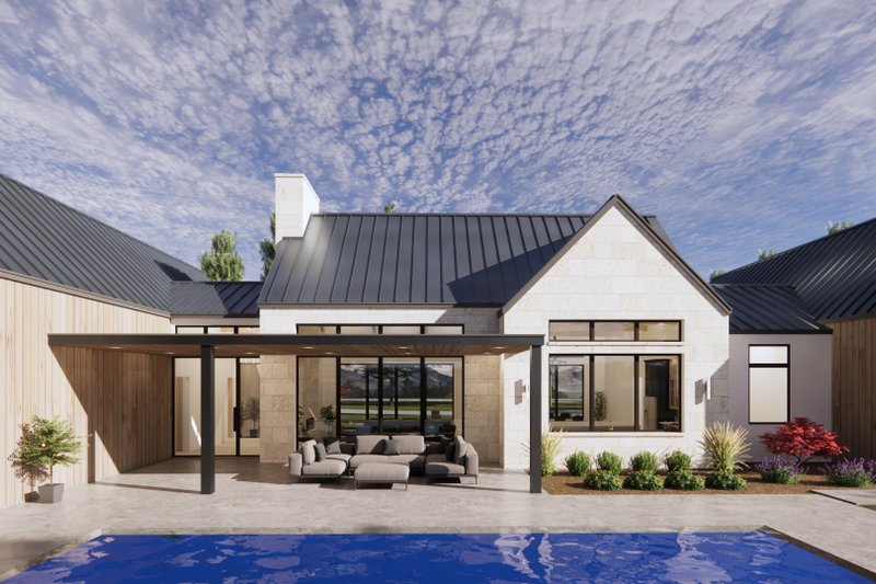 Home Plan - Exterior - Rear Elevation 1 for Modern House Plan #1096-25 - 4 bed, 4.5 bath