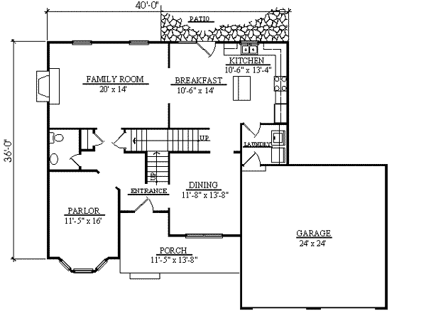 Architectural House Design - Traditional Floor Plan - Main Floor Plan #123-101