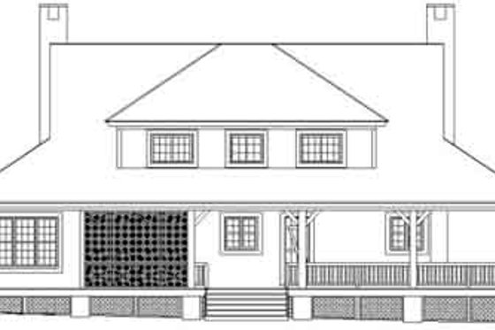 Exterior - Rear Elevation for Southern House Plan #81-857 - 3 bed, 3 bath