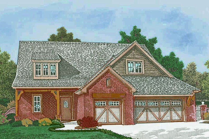 Architectural House Design - European Exterior - Front Elevation Plan #310-1307