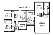 European Style House Plan - 3 Beds 2 Baths 1680 Sq/Ft Plan #16-246 