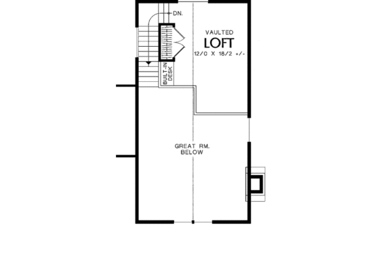 Floor Plan - Upper Floor for Traditional House Plan #48-302 - 1 bed, 1 bath
