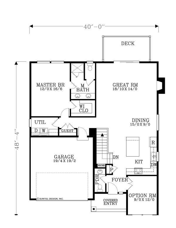Home Plan - Craftsman Floor Plan - Main Floor Plan #53-686
