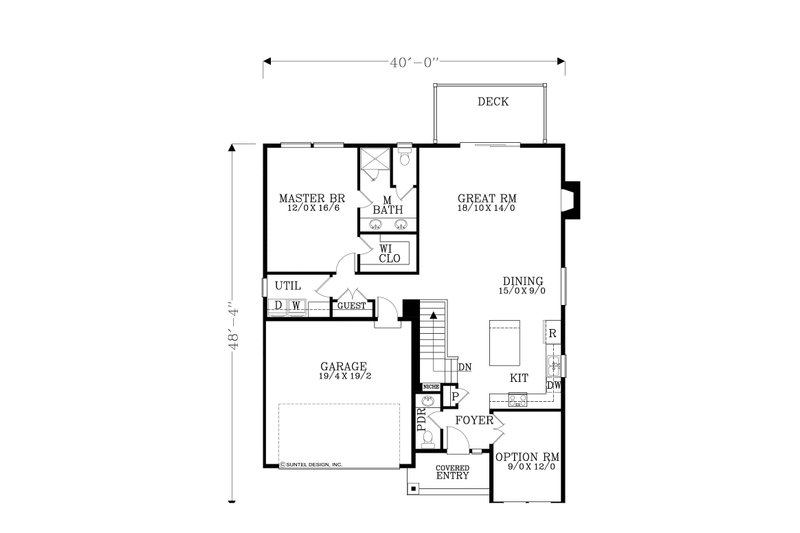 House Design - Floor Plan - Main Floor for Craftsman House Plan #53-686 - 3 bed, 2.5 bath
