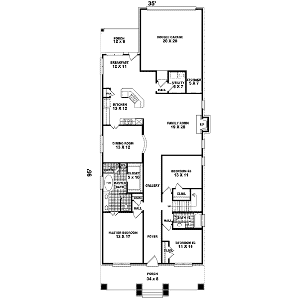 Craftsman Floor Plan - Main Floor Plan #81-437