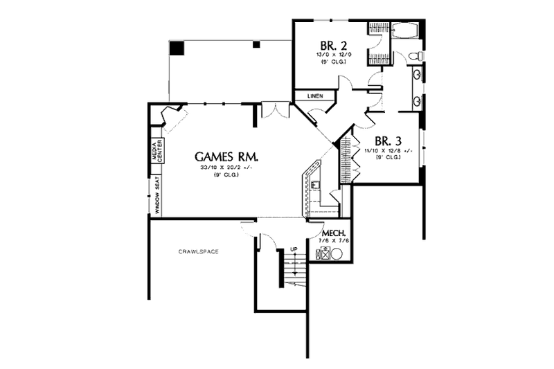Architectural House Design - Floor Plan - Lower Floor for Traditional House Plan #48-296 - 3 bed, 2.5 bath