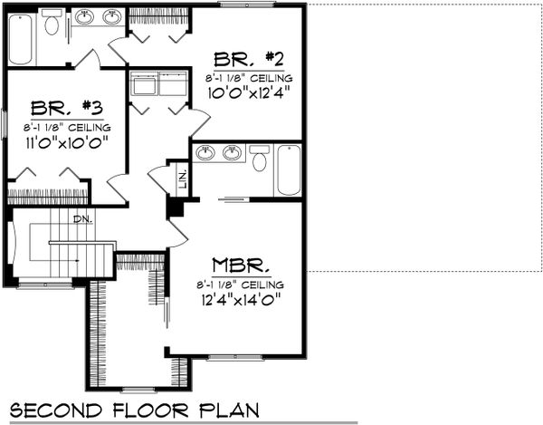 Home Plan - Traditional Floor Plan - Upper Floor Plan #70-1028