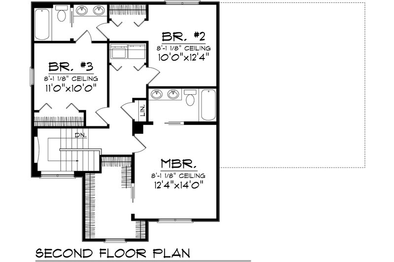 House Plan Design - Floor Plan - Upper Floor for Traditional House Plan #70-1028 - 3 bed, 2.5 bath