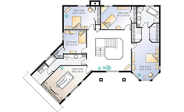 House Design - European Floor Plan - Upper Floor Plan #23-296