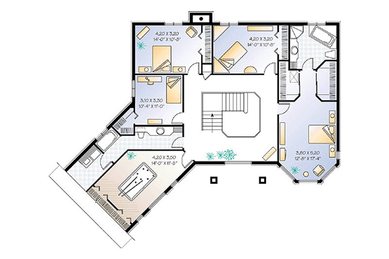 Architectural House Design - Floor Plan - Upper Floor for European House Plan #23-296 - 5 bed, 2.5 bath