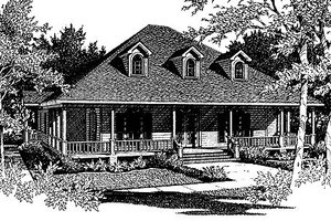 Southern Exterior - Front Elevation Plan #14-203