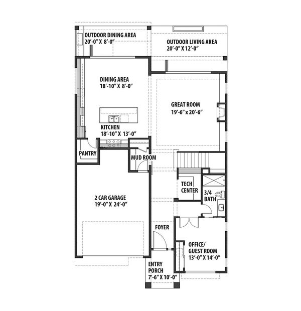 House Design - Contemporary Floor Plan - Main Floor Plan #569-40