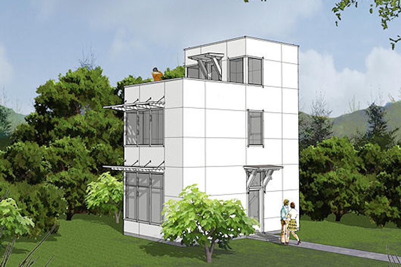 Architectural House Design - Modern Exterior - Front Elevation Plan #48-485