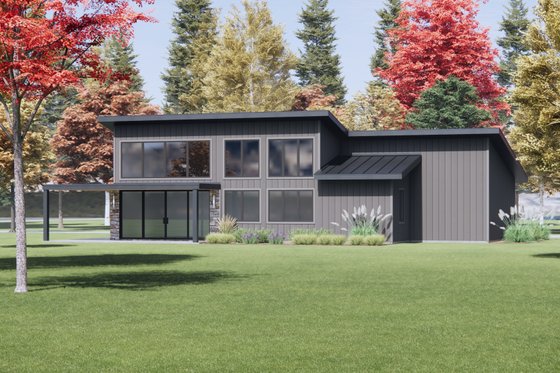 Exterior - Front Elevation 7 for Modern House Plan #1096-118 - 2 bed, 2 bath