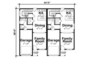Floor Plan - Main Floor for Contemporary House Plan #20-2557 - 3 bed, 2.5 bath