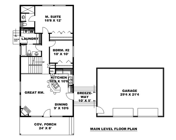 Home Plan - Cabin Floor Plan - Main Floor Plan #117-1017