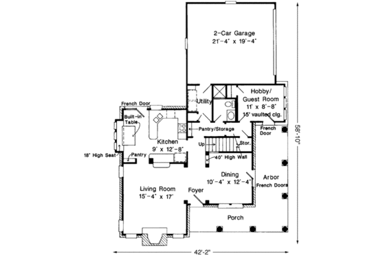Floor Plan - Main Floor for Farmhouse House Plan #410-278 - 3 bed, 3 bath