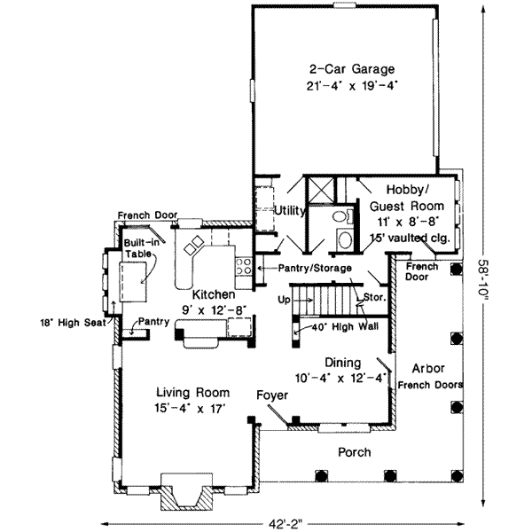 Architectural House Design - Farmhouse Floor Plan - Main Floor Plan #410-278