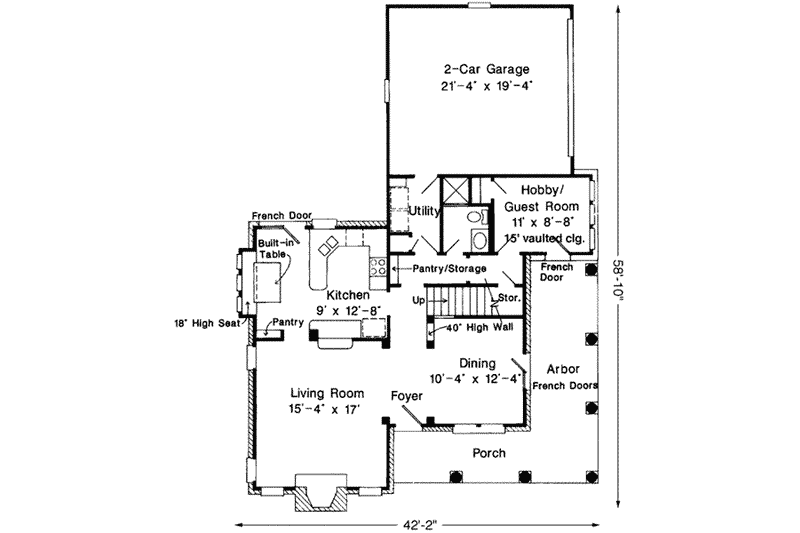 Home Plan - Floor Plan - Main Floor for Farmhouse House Plan #410-278 - 3 bed, 3 bath